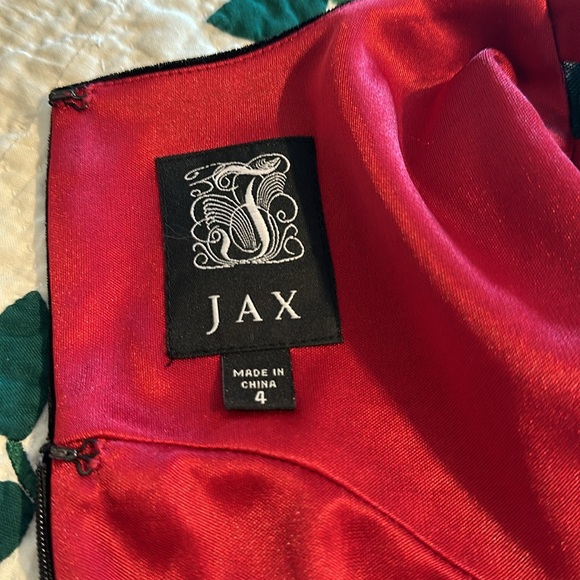 Jax raspberry red and black velvet pencil dress size 4 - Picture 6 of 11